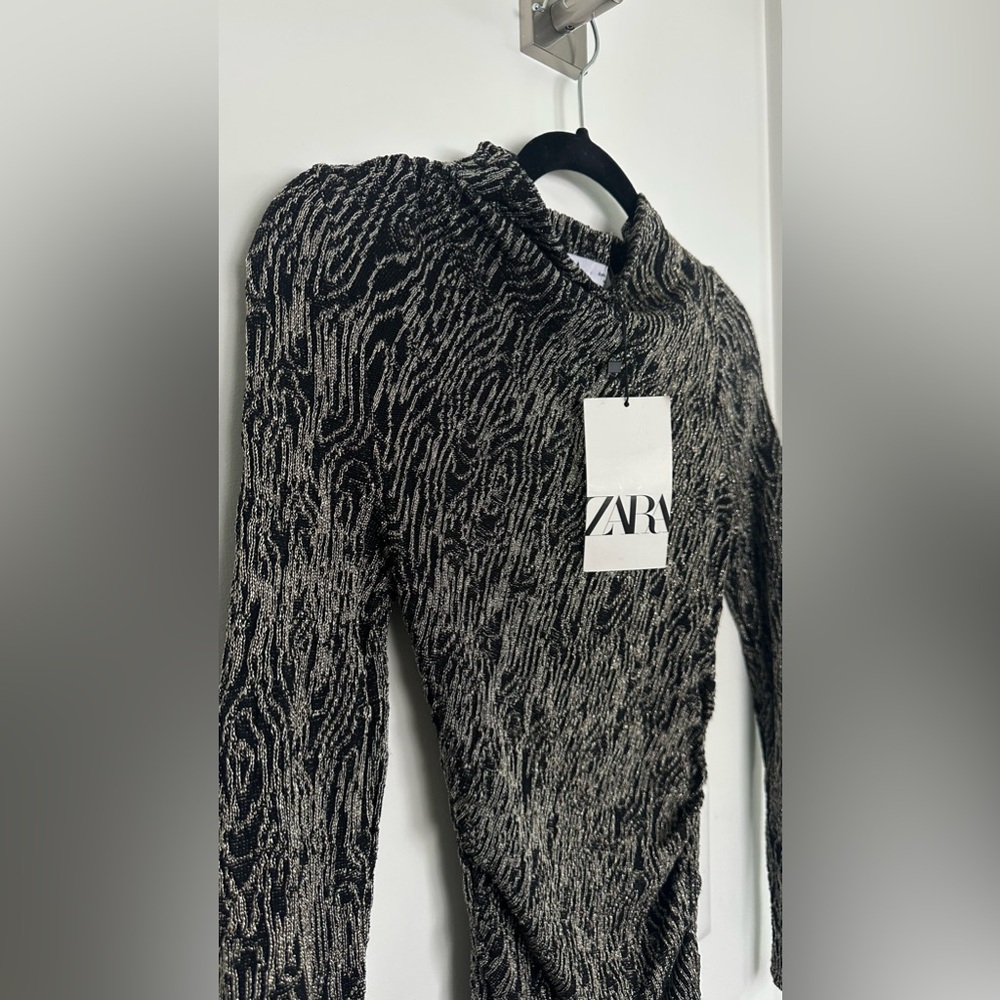 NWT ZARA knit dress with metallic thread